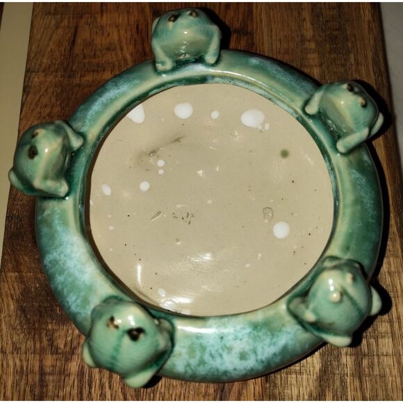 Retro Vintage Brown Drip Frog Planter, Candle Holder, Centerpiece - Picture 5 of 5